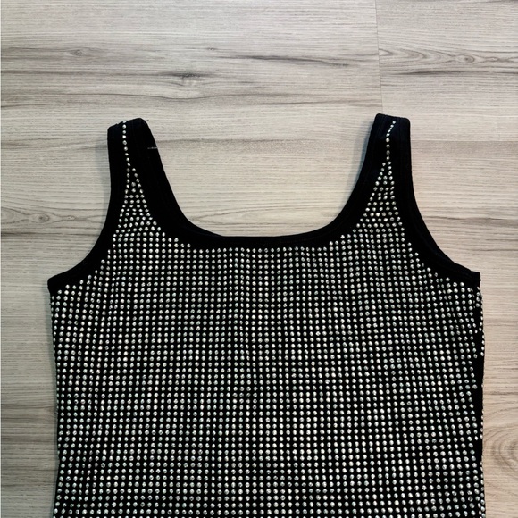 Source Unknown Black and Silver Studded Crop Top - Picture 4 of 6